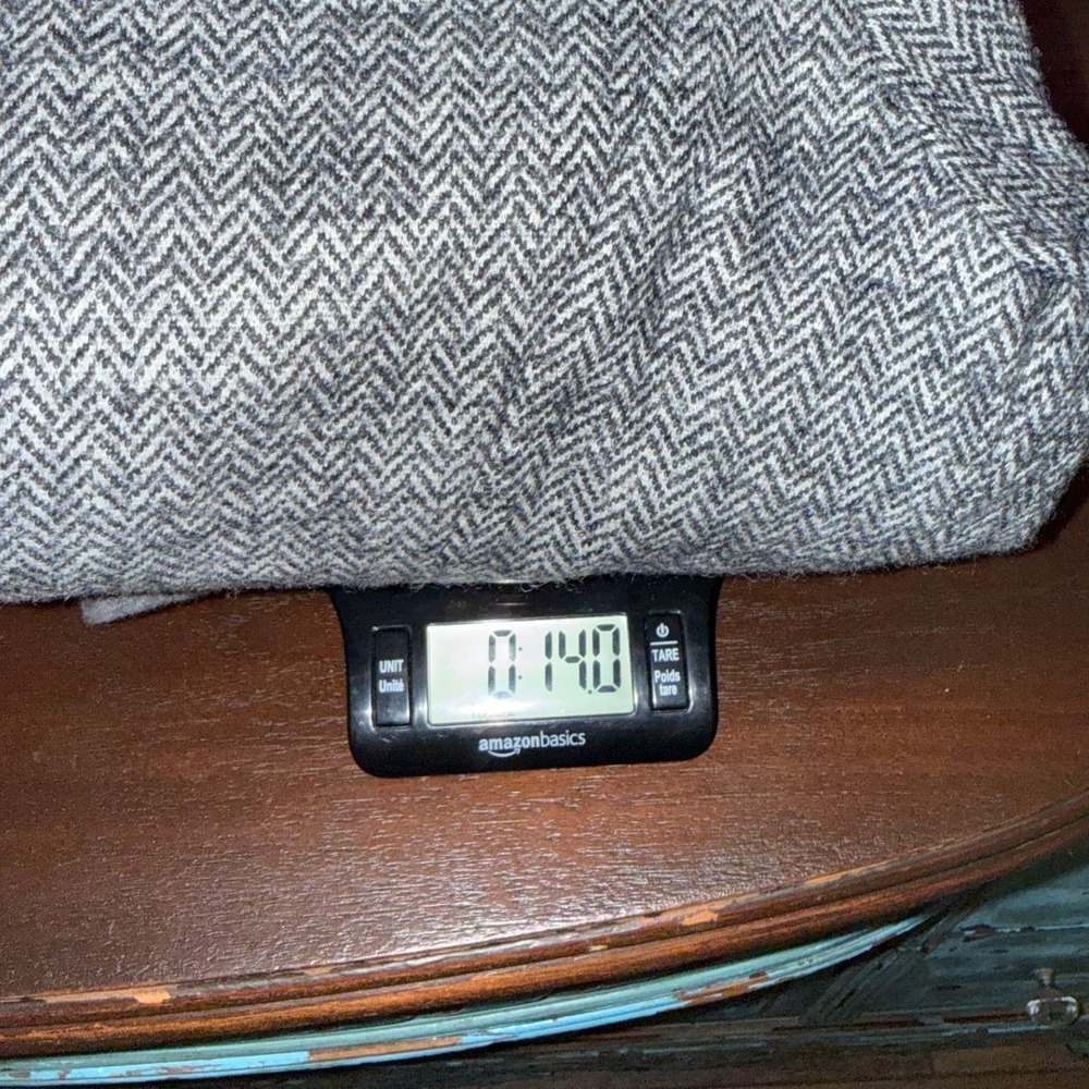 Ann Taylor LOFT Petite Herringbone Blazer Jacket‎ Teal Trim Pockets - Picture 5 of 5
